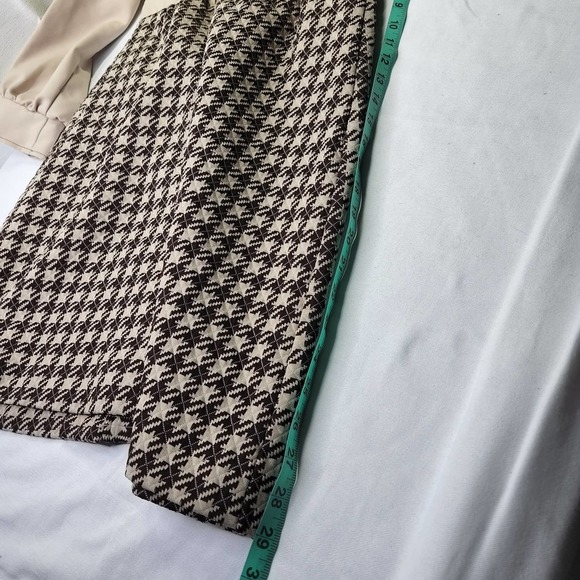 Vintage 1960s Plaza South Polyester Houndstooth Brown Dress Size Small - Picture 10 of 12